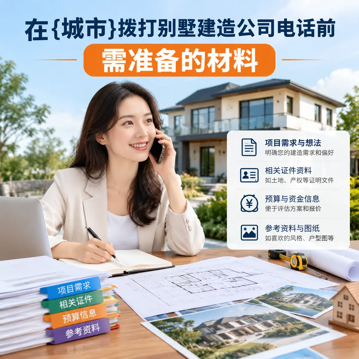 在湄潭拨打别墅建造公司电话前需准备的材料