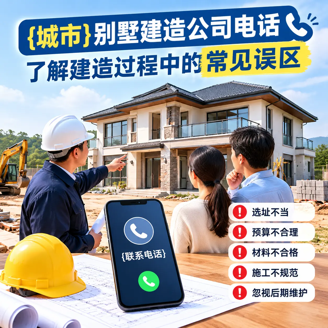 湄潭别墅建造公司电话,了解建造过程中的常见误区